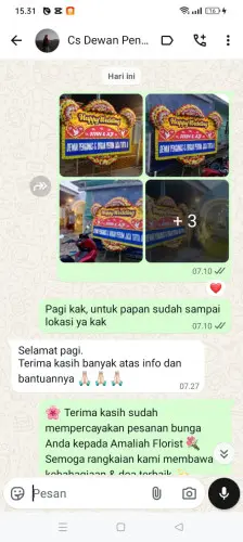 Testimonial Papan Bunga Pernikahan ambon